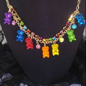 Betsey Johnson multiple layer gummy bear necklace